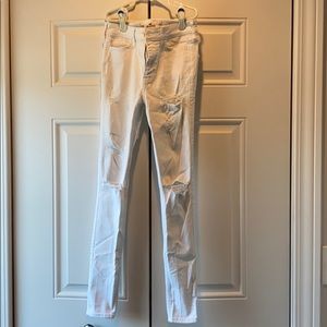 Hollister white high rise super skinny jeans